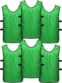 6件装篮球足球训练背心比赛服团队服装扩展运动服广告背心号码适合儿童成人/足球围兜/对抗背心