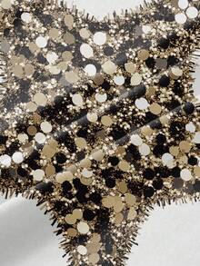 INAWLY 女士亮片星星印花圆领休闲短袖 T 恤 - 白色 - 查看 7