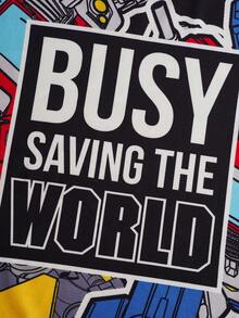 Transformers X SHEIN Tween Boy Cool Casual All-Over Print Crew Neck Long Sleeve Knit T-Shirt - Multicolor - View 4