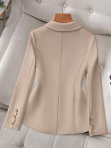 Franclia 女士卡其色修身西装外套，高端通勤都市套装，秋冬休闲装，春秋季女装，女式西装外套，女式西装外套套装，女式西装外套，职业装，女式套装，女式秋装，女式秋装，女式秋装，女式秋装，女式秋装，女式秋装，女式秋装，优雅时尚休闲通勤商务办公日常休闲百搭气质都市教师职业装 - 卡其色 - 查看 2