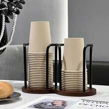 1 Highly Attractive Paper Cup Holder, Disposable Cup Holder, Desktop Coffee Table Storage Shelf, Tea Cup Coffee Cup Holder - Multicolor - View 3