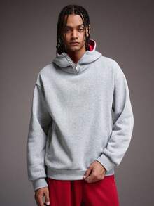 STYNVO Áo Hoodie Nam Thu/Đông, Cổ Cao, Khóa Kéo, Túi Xé, Áo Hoodie Nam Màu Xám Trơn, Dáng Rộng, Tay Dài, Có Lớp Giữ Nhiệt - Màu Xám nhạt - Xem 4