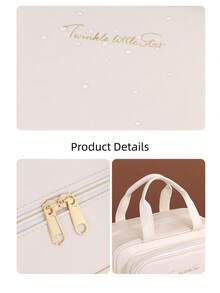 1 件装大容量 PU 防水便携旅行化妆包独特设计女士化妆品收纳包储物柜装饰梳妆台洗漱包桌面收纳包化妆包化妆袋旅行必备化妆品收纳包梳妆台配件 - 彩色 - 查看 6