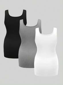Modmama Maternity Solid Color Square Neck Nursing Camisole Vest - Grey - View 2