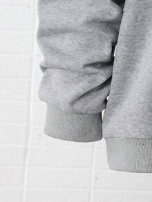 Vacaura 2pcs/Set Casual Hoodie & Jogger Pants Set, Printed Design, Suitable For Teen Boy's, Leisure Wear - Grey - View 5