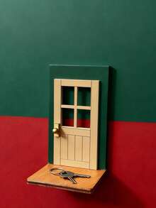 Joivida 1pc Decorations House Decoration, Mini Christmas Door Set, Miniature Room Accessories, DIY Scene Combination, Collectible Gifts, Suitable For Enthusiasts And Artisans, The Best Christmas Choice,Suitable For Christmas And Valentine's Day - Multicolor - View 1