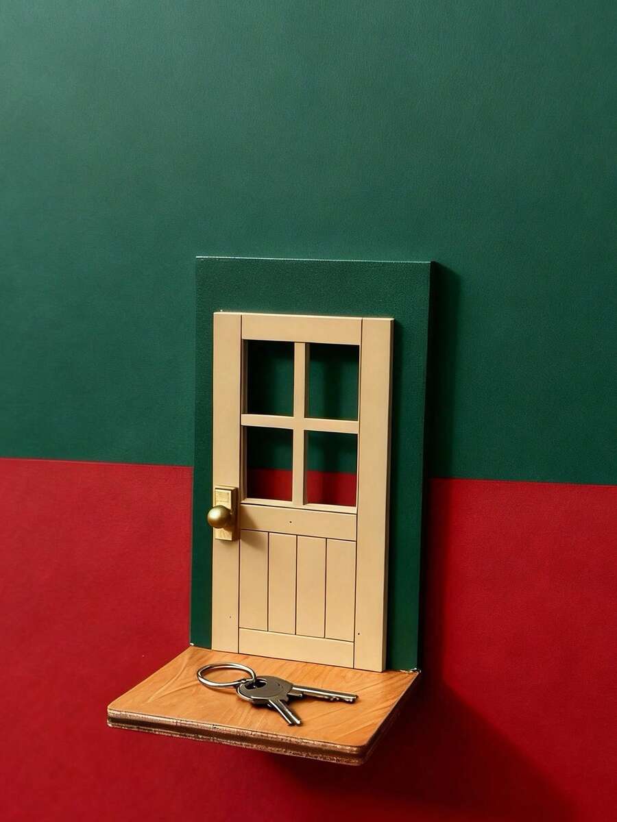 Joivida 1pc Decorations House Decoration, Mini Christmas Door Set, Miniature Room Accessories, DIY Scene Combination, Collectible Gifts, Suitable For Enthusiasts And Artisans, The Best Christmas Choice,Suitable For Christmas And Valentine's Day - Multicolor - View 1