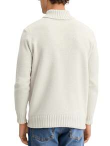Men's High Neck Knit Sweater Grey - Xám - Xem 2