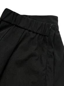 EMERY ROSE 大码女式纯色休闲百褶灯芯绒迷你裙