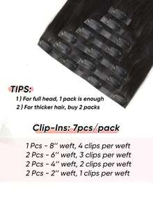 无痕PU夹式接发，真人发，隐形PU贴面，丝滑直发，女士专用，7片装，每套16个夹子 - SNatural - 查看 4