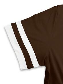 Resyla Women's T-Shirt/Surprise Moment/Teddy Bear Lettering Print/Summer-Friendly, Fashionable T-Shirt/Women's Loose Casual Contrast Color Round Neck T-Shirt Top/Spring/Summer - Multicolor - View 4