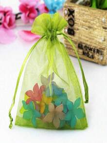 50/100个橄榄绿欧根纱袋 - 多用途包装,适用于礼品、婚礼回礼、派对用品、水果保护和家居收纳 - 綠色 - 查看 18