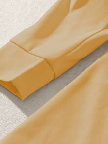 GlowEve Women's Elegant Solid Color Bow Decor Long Sleeve Dress, Autumn/Winter - Orange - View 4