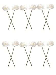 1/2/5/12/16 Quả bóng nhân tạo, Hoa cúc, Quả bóng thêu, Trang trí đám cưới, Bình hoa gia đình, Trang trí, Phòng ăn, Phòng khách, Phòng ngủ, Cắm hoa đầu giường, Hoa cô dâu cầm, Hoa đeo tay, Hoa cài áo, Vật liệu trang trí tiệc sinh nhật, Quà tặng ngày lễ tình nhân năm mới - trắng - Xem 8