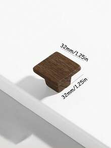 1pc Modern Simple Wooden Furniture Cabinet Drawer Pull Handle, Oak Or Walnut Wood - Multicolor - View 9
