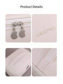 1 件装大容量 PU 防水便携旅行化妆包独特设计女士化妆品收纳包储物柜装饰梳妆台洗漱包桌面收纳包化妆包化妆袋旅行必备化妆品收纳包梳妆台配件 - 彩色 - 查看 7