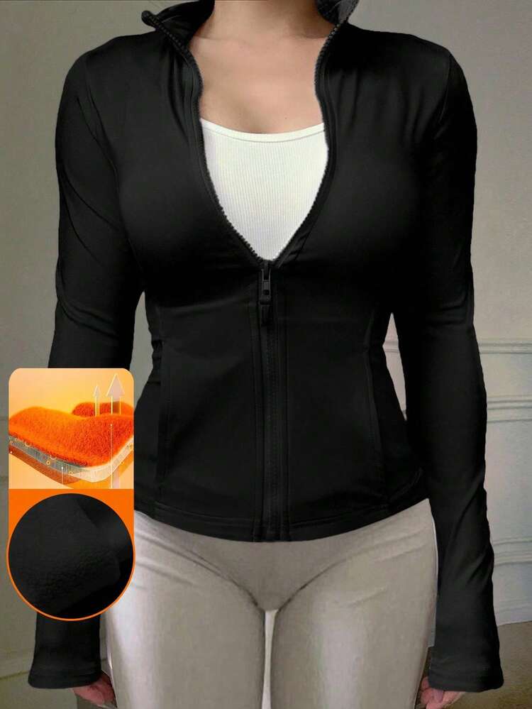 Women's Casual Thermal Lined Zip-Up Cardigan Jacket, Spring Thermal Lined,Winter Women Coats