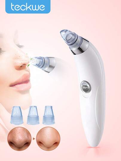 Teckwe 黑头真空吸出器，强力便携式面部毛孔清洁器，配备4个吸头，温和去除黑头，无需挤压疼痛，男女皆宜，面部清洁和护肤，您的专属专业美容师