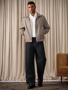 RivetRise Men's Black Casual Loose Fit Pocketed Baggy Wide Leg  Two Tone Jeans For Boyfriend - Dark Wash - View 3