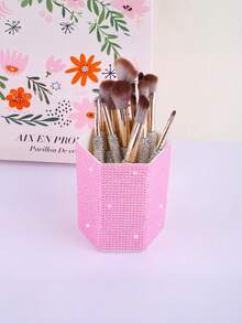 1PC Rhinestone Makeup Box Sparkling Diamond Decor Desktop Organizer Multifunctional Cosmetic Storage Case For Women Girls Birthday Gift Christmas Home Vanity Decor - Multicolor - View 5