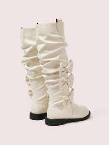 CUCCOO DOLLMOD Women's Retro Over-The-Knee Boots, Round Toe Slim Fit Tall Riding Boots For Christmas - Beige - View 9