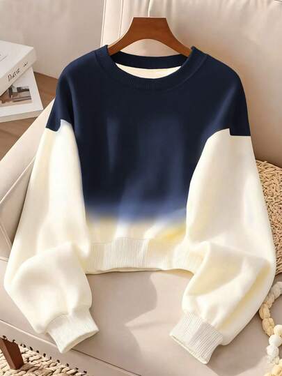 GlowEve 女士渐变色圆领宽松长袖卫衣