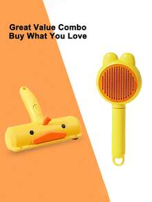 PETSIN 1 pezzo Rimuovi peli per animali domestici riutilizzabile e lavabile in silicone e materiale TPE, con assorbimento statico su doppia faccia, espulsione dei peli con un solo pulsante, impugnatura ergonomica, design portatile, nero e grigio, adatto per superfici multiple, perfetto per gli amanti degli animali domestici per la pulizia di casa durante primavera ed estate, adatto per divani, tappeti, sedili auto, biancheria da letto, accessori per toelettatura animali, rullo antipelucchi, strumento per eliminare il pelo in eccesso, rimozione elettrostatica dei peli - Multicolore - Visualizzare 5