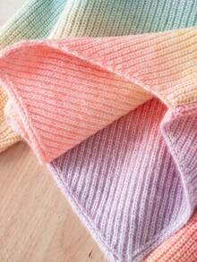 SHEIN Baby Girl, Casual And Cute, Colorful And Flower-Decorated Knitted High-Neck Sweater + Knitted Wide-Leg Pants Two Pieces Set Baby Knitwear Baby Girl Knitted Outfits Rainbow Warm Clothes Baby Girl Baby Girl Sweaters Set Knit Two Piece Toddler Autumn And Winter Two Piece Suit