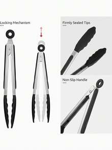 1PC Stainless Steel Tongs - Heat Resistant BBQ & Kitchen Utensil - Multicolor - View 10