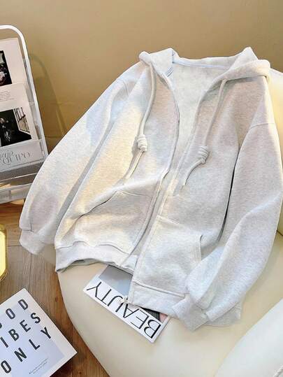 Resyla Plus Size Women Casual Hooded Long Sleeve Sweatshirt, Versatile Pullover Suitable For Autumn/Winter Outdoor, Holiday, Back To School, Teacher's Day