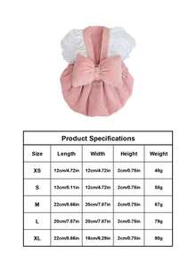 PETSIN 宠物服装：可爱宠物连衣裙，带牵引绳环，秋冬季灯芯绒南瓜裙，适合猫狗，时尚蕾丝袖狗狗服装，适合泰迪犬和比熊犬等小型犬的时尚宠物服装 - 粉色 - 查看 6