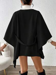 SHEIN PETITE Fashionable Casual Versatile Cover Up Style Overcoat For Women, Autumn/Winter