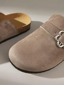 Solecia Women's Casual Slip-On Mules With Buckle Design For Christmas - Grey - View 6