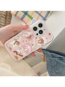 1 st. 2-i-1 trådlöst magnetiskt adsorptionsskal med rosa hjärta och dessertkanindesign, lämplig för 17 Pro Max/16 Pro Max/15 Pro Max/14 Pro/13, trendigt telefonskal för kvinnor, höstdekor, juldekorationer pojkarryggsäck, Halloween, ryggsäck skola. Genomskinlig ryggsäck, skola, Halloweenkostym. - Multifärgad - Visa 8