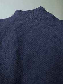 Elenzga Vestido de malha elegante, leve, com decote em V, estilo vintage, simples e confortável, com cachecol de borla, adequado para deslocamentos e passeios no outono/inverno - Azul - Ver 8