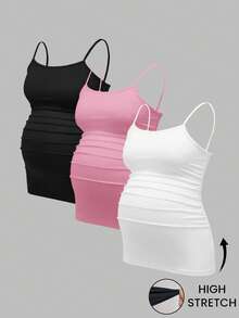 Modmama Pregnant Women Solid Color Minimalist Fashion Casual Cami Top, Daily Wear - Multicolor - View 15