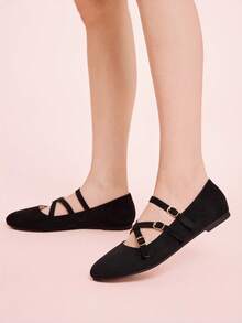 CUCCOO DOLLMOD Women's Casual Versatile Simple Flat Shoes - Black - View 5