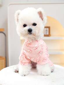 PETSIN 1 sztuka ubranka dla zwierząt, uniwersalny, wygodny strój domowy dla kotów, psów i kotów, odpowiedni na każdą porę roku jako warstwa bazowa. Różowy kombinezon. - Różowy - Zobacz 5