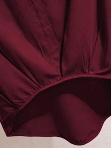 Franclia 女式优雅休闲七分袖褶边衬衫