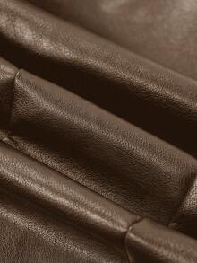 Ellevyn 女士秋季PU皮黑色摩托车夹克背心 - 棕色 - 查看 5