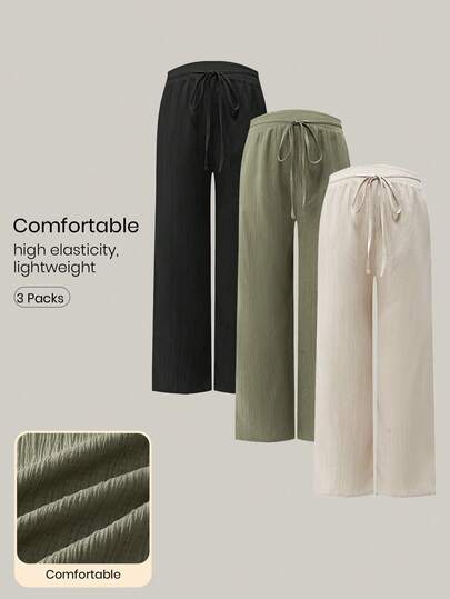 Modmama Pregnant Women's Casual Solid Color Straight Leg Pants  Summer Outfits For Women