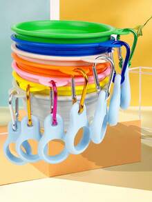 PETSIN Pet Foldable Bowl, Silicone Dog Bowl, Spill-Proof Outdoor Cat And Dog Feeding Utensil, Dog Feeding Basin, Dog Water Bowl, Pet Supplies, Dog Food Bowl - Multicolor - View 7