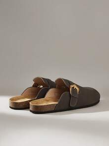 Solecia Sepatu Selop Wanita Kasual Warna Polos - Dark Grey - View 5