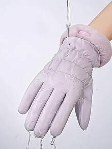 1 Pair Thermal Lined Winter Gloves Touchscreen Compatible Windproof Design Motorcycle Riding Essential Christmas Stocking Fillers Holiday Gift For Women Outdoor Sports Must Haves - multicolor - View 8