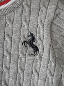 SHEIN 女婴圆领长袖套装，带百褶裙和可爱刺绣，休闲风格灰色女婴连衣裙，圣诞节女婴服装，灰色女婴长袖连衣裙，女婴服装，春秋季裙装套装，两件套女婴冬季服装裙装套装，针织两件套女婴针织套装，两件套女婴针织套装裙装，女婴裙装套装，女婴长袖连衣裙，女婴校服，女婴灰色连衣裙 - 灰色 - 查看 3