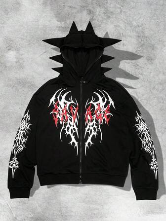 Herren Gothic Geweih Muster Sweatshirt