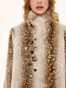 ROMWE Hippie 可爱小鹿仙子假日仿毛皮女式外套 - 彩色 - 查看 3