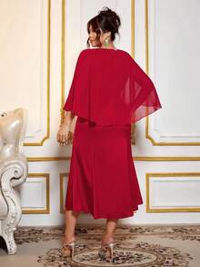 Cravure 女士优雅精致的秋季大码连衣裙采用编织工艺