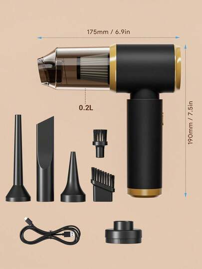 Teckwe This Car Stofzuiger Cleaner Set Includes 6000PA Accessories. Powerful Wireless Is Cars Homes, Strong Suction Protection Functions, Battery, High Power view 5