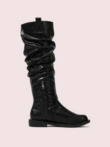 CUCCOO DOLLMOD Women's Retro Over-The-Knee Boots, Round Toe Slim Fit Tall Riding Boots For Christmas - Black - View 10